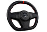 Руль Chevrolet Style со срезом обшитый экокожей с цветной строчкой для ВАЗ 2110-2112 с европанелью, Лада Приора, Калина, Калина 2, Гранта, Гранта FL, Нива Тревел, Шевроле Нива