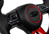 Анатомический руль JEEP-Style с ободом под карбон со срезом и красными вставками (муляж подушки) для ВАЗ 2110-2112 с европанелью, Лада Приора, Калина, Калина 2, Гранта, Гранта FL, Нива Тревел, Шевроле Нива