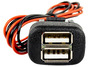 USB зарядное на 2 слота для ВАЗ 2108-21099, 2110-2112 с европанелью, 2113-2115, Лада Калина, Нива Тревел, Шевроле Нива